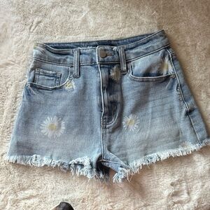 Material Girl Light Blue Daisy Jean Shorts